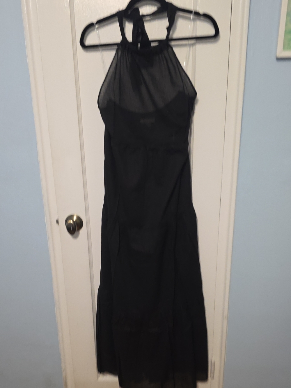 HYFVE Black Sheer Halter Swim Coverup